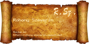 Rohony Szeverin névjegykártya